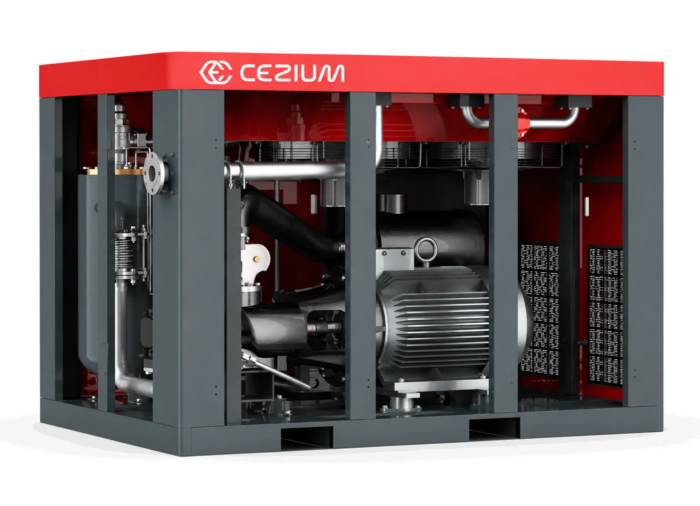 Compresseur à vis, variateur · machine ouverte