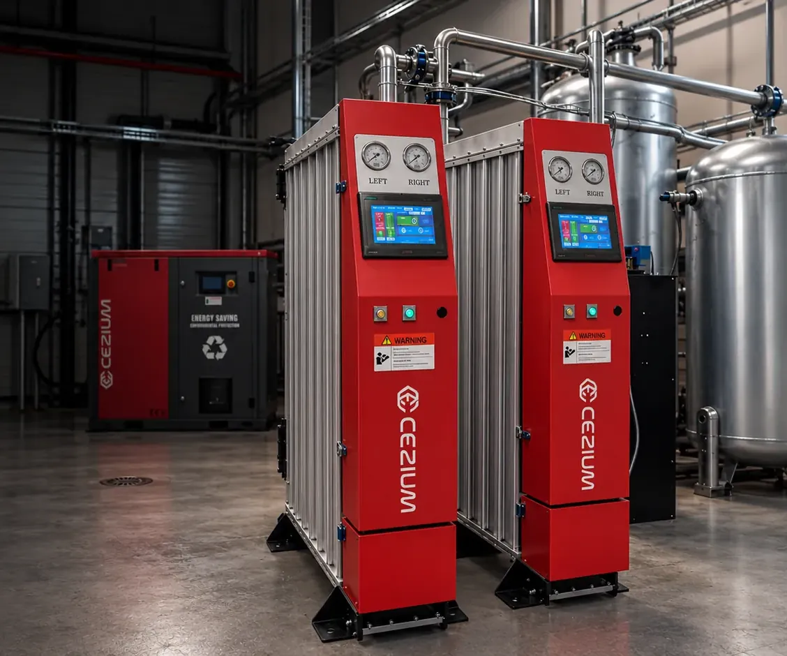 Sécheurs par adsorption CEZIUM dans une salle des compresseurs