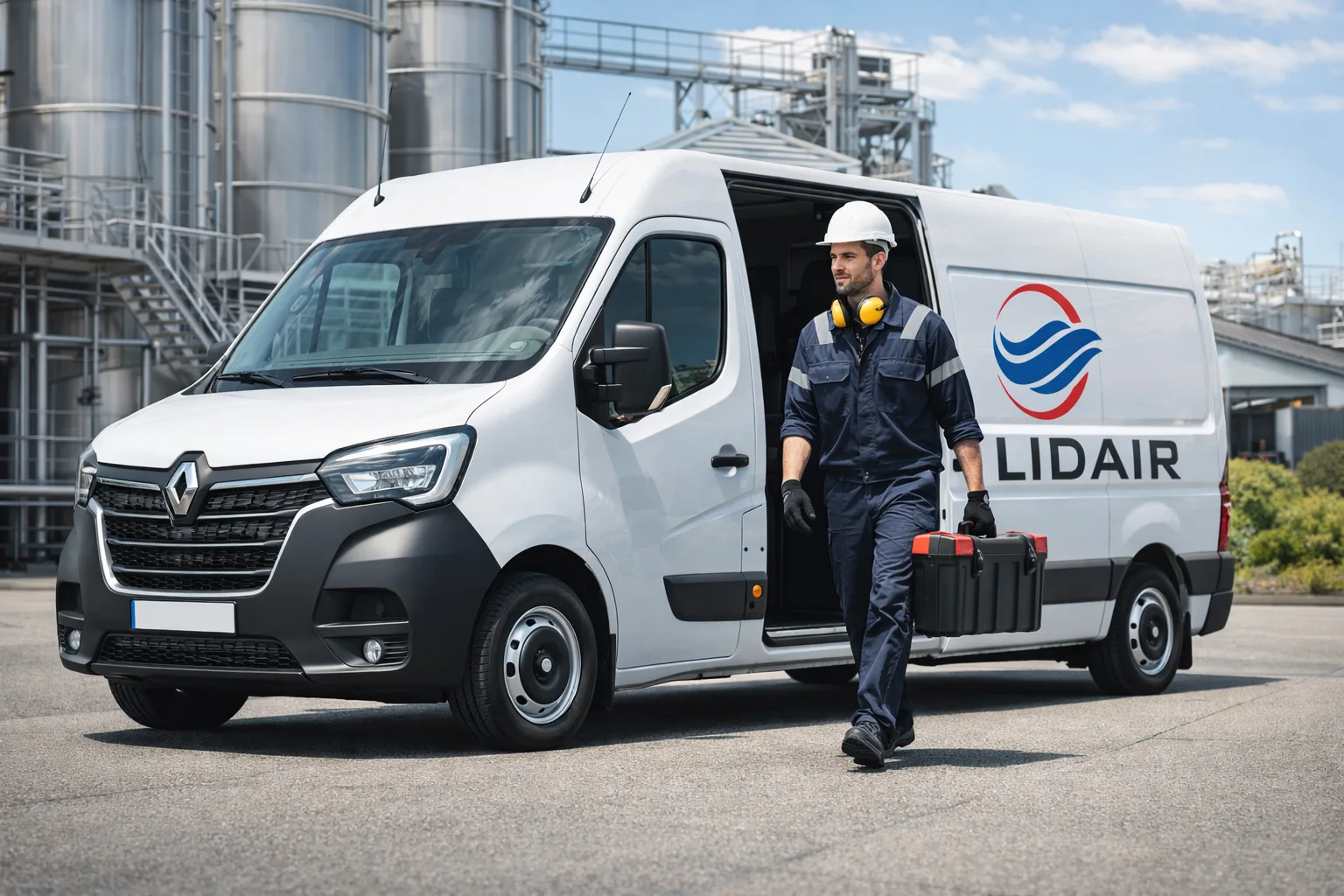 Technicien LIDAIR en intervention sur site