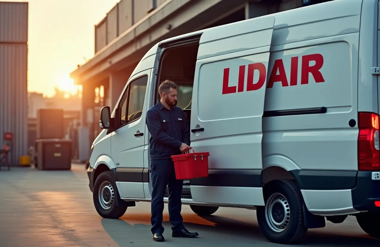 Technicien LIDAIR en intervention sur un compresseur